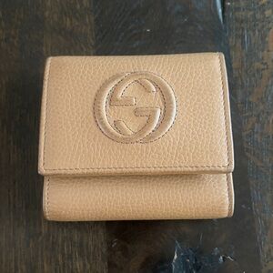 Gucci Tan Leather Trifold Wallet